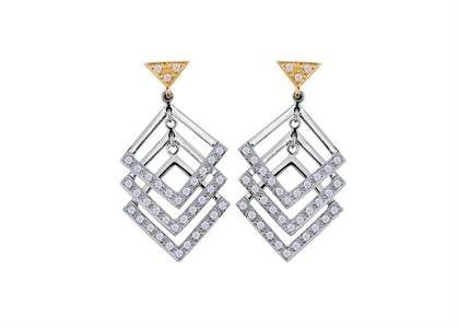 White Gold Plated | Chandelier Earrings